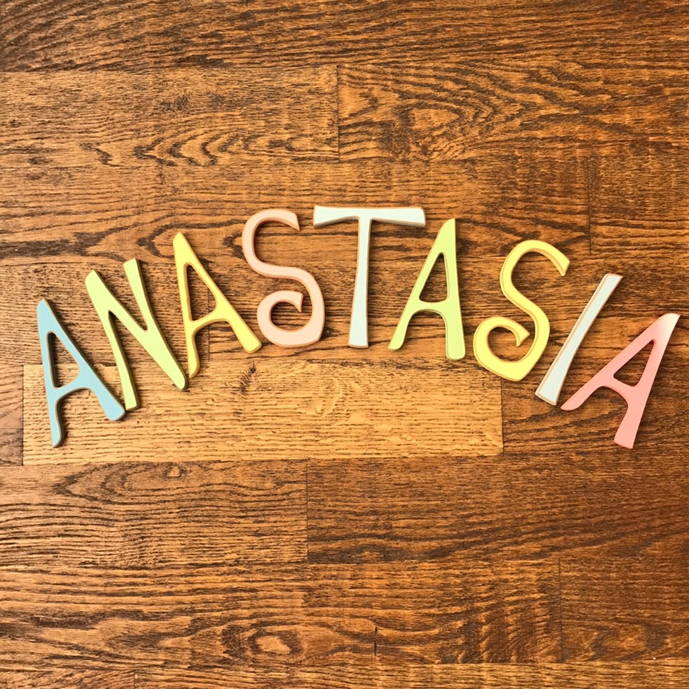 Painted wooden letters